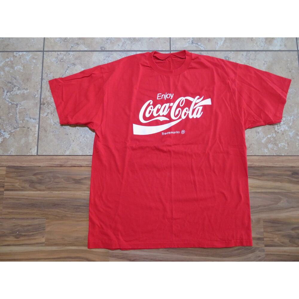 Enjoy Coca-Cola T-Shirt, Red, Double sided, Sz XL 1990s